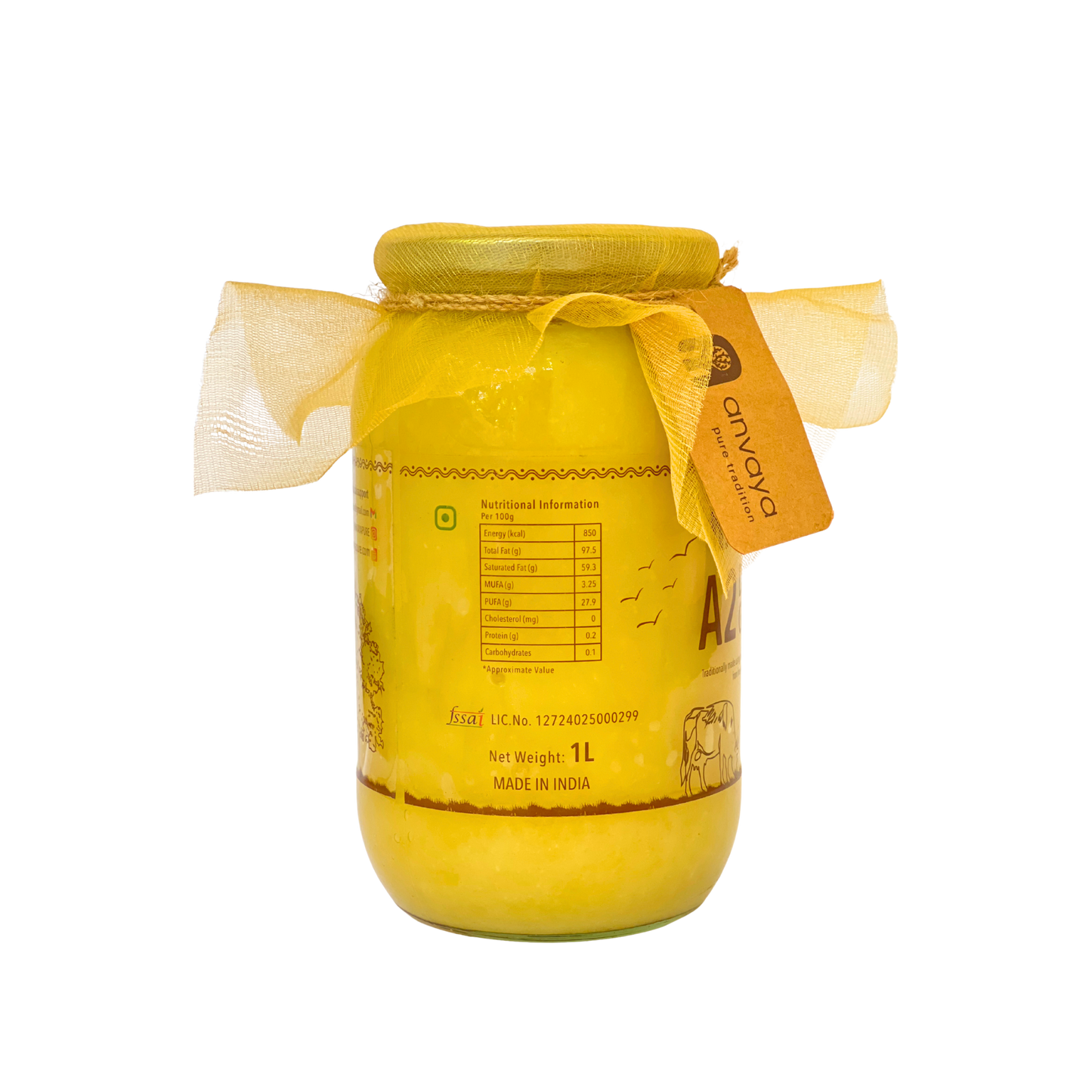 A2 Desi Cow Ghee – Bilona Made (1L)