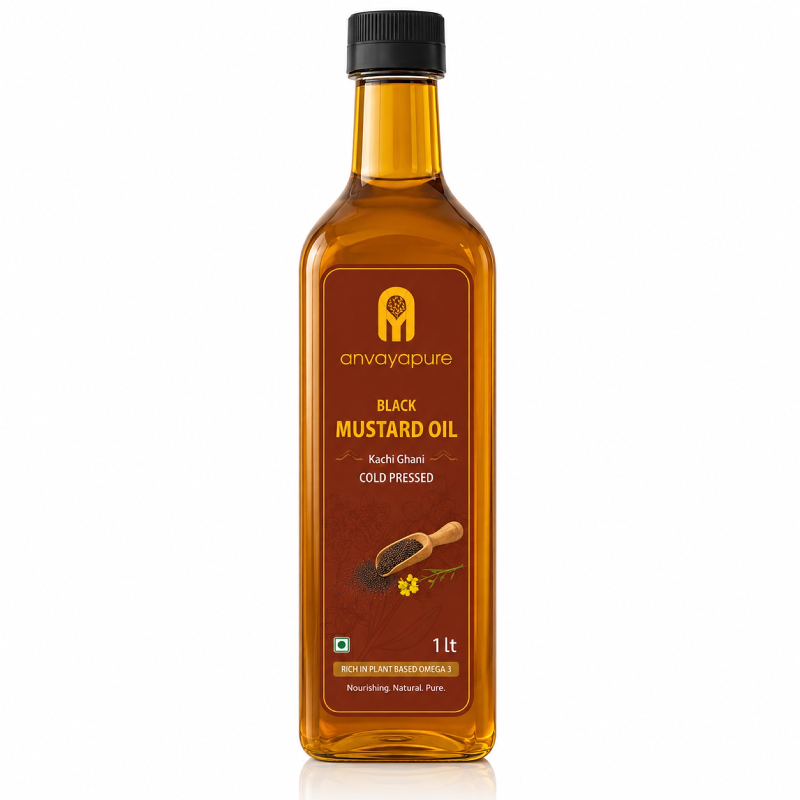 Cold-pressed mustard oil bottle